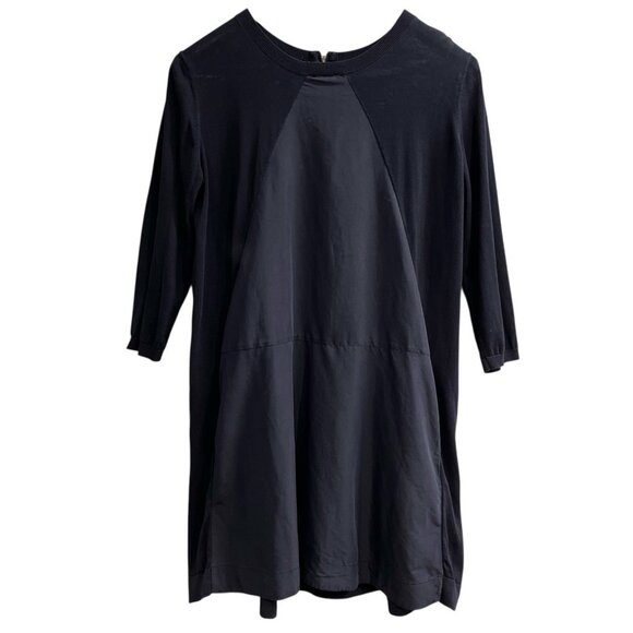 COS Dress Womens M Navy Blue Cotton Modal Blend‎ Asymmetric  Boxy Midi Lagenlook - Picture 1 of 6